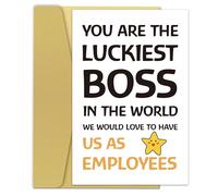 Zoytonky Funny Boss's Day Card from Employees, Happy Bosses Day Cards, Boss Birthday Card, You are The Luckiest Boss in The World We Would Love to Have Us As Employees