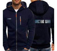ZOYTPRZ Men's Hoodies Pullover for Doctor Who Full Zipper Plain Hooded Sweatshirts Casual Long Sleeve Drawstring Jacket Winter Warm Hooded Coats Regular Sportwea with Pockets,Blue-4XL