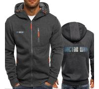 ZOYTPRZ Men's Hoodies Pullover for Doctor Who Full Zipper Plain Hooded Sweatshirts Casual Long Sleeve Drawstring Jacket Winter Warm Hooded Coats Regular Sportwea with Pockets,Dark gray-4XL