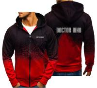 ZOYTPRZ Men's Sweatshirts for Doctor Who Men Athletic Workout Hoodie Spring Thin Zip up Pullover Fashion Work Jacket Hooded Breathable Tracksuit Top,Red-L