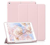 ZOYU Case for iPad 6th Generation 2018 / 5th Gen 2017 9.7 Inch with Pencil Holder, Slim Lightweight Smart Trifold Stand Protective Cover, TPU Soft Silicone Magnetic Auto Sleep/Wake, Pink