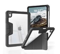 ZOYU Case for iPad (A16) 11 Inch 2025/10th Generation 10.9 Inch 2022 with Pencil Holder, Shockproof Protective Cover Clear Back Shell, Multiple Folding Methods, Auto Sleep/Wake, Black