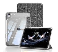 ZOYU Glitter Case for iPad A16 11th Gen 11"/10th Gen 10.9", Black | Pencil Holder, Cute Sparkly Slim Cover, Shiny Clear Back Shell, Auto Sleep/Wake
