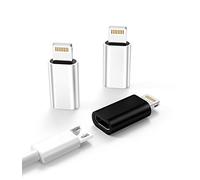 zoyuzan 3-Pack,Micro USB to for Lightning Adapter,for Lightning Male to Microusb Female Adapter for iPhone 5s 6 6s 7 8 Plus x xr xs 12 11 Mini pro max for Ipad Connector Converter Port