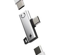 zoyuzan CD-uk-088USB-C Headphone Adapter(2in1) Charger Aux Dongle DAC Dual Type C Jack Charging Cord Audio Splitter Cable Compatible for Samsung Galaxy Apple iPhone15 Pro Max Plus iPad Pro