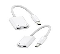 zoyuzan CD-uk-089-tp-BH-tp+tpUSB-C Headphone Adapter(2in1) DAC Dual Type C Jack Charging Dongle Cable Compatible for Samsung Galaxy LG Apple iPhone15 Pro Max Plus iPad 10、Air4/5、Mini6、Pro 12.9
