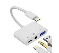 zoyuzan Compatible for iPhone Headphone Adapter 3.5mm AUX Audio Jack Charger Dongle Earphone Splitter Compatible with Lightning Male to USB Female OTG Power Charging Camera MIDI Connector for ipad