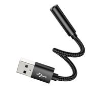 zoyuzan USB Adapter 3.5mm Audio Jack Converter Cable for Headphone PC Car Microphone External Headset DAC TRS Port Stereo Cord Dongle Interface Speaker Computer Plug Digital Laptop Splitter