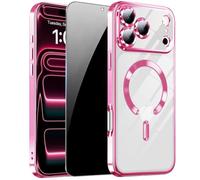 ZOZDOKG Magnetic for iPhone 17 Pro Case, Clear Hot Pink