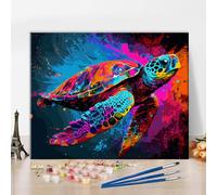 ZOZHI Adults Paint by Numbers Giant Turtle Paint by Numbers Wall Art DIY Marine Organism Paint-by-Numbers Animals Paint by Numbers Kits 16x20 Inch Painting Art Wall Decor