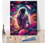 ZOZHI Astronaut Paint by Numbers Adults Paint by Numbers Kits DIY Astronauts Paint by Numbers Art Abstract Universe Oil Painting on Canvas 16x20 Inch Wall Art for Bedroom Decoration