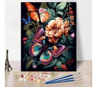 ZOZHI Paint by Numbers for Adults Beautiful Floral Paint by Number DIY Flowers Painting Art for Lady Flowers Artwork Kits Living Room Home Decor 16x20 Inch