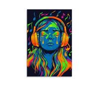 ZOZO HOUSE A Girl Crying While Listening to Sad Songs Canvas 16 x 24 inches (40 x 60 cm)