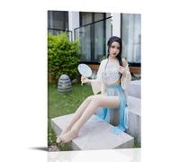 ZOZO HOUSE A Girl Wearing An Ancient Bellyband Sits on The Steps Bedroom 08 x 12 Inch (20 x 30 cm)