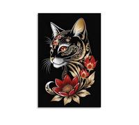 ZOZO HOUSE Artistic Drawing of Cat Wall Art 12 x 18 Inches (30 x 45 cm)