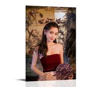 ZOZO HOUSE Asian Girl Holding a Fan in Hand Wall Art 16 x 24 Inch (40 x 60 cm)
