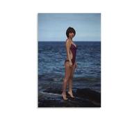 ZOZO HOUSE Asian Girl Standing on The Rocks by The Sea Canvas 20 x 30 inches (50 x 75 cm)