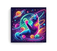 ZOZO HOUSE Cat in Fantasy Space Poster Decoration 20 x 20 Inches (50 x 50 cm)