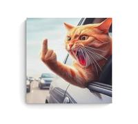 ZOZO HOUSE Cat in the Car Making International Hand Gesture Poster 28 x 28 Inch (70 x 70 cm)