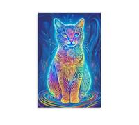 ZOZO HOUSE Color Cat Poster Decoration 16 x 24 Inches (40 x 60 cm)