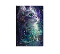 ZOZO HOUSE Color Line Cat Poster Decoration 16 x 24 Inches (40 x 60 cm)