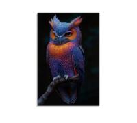 ZOZO HOUSE Colourful Owl Art Poster 12 x 18 Inch (30 x 45 cm)