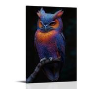 ZOZO HOUSE Colourful Owl Art Poster Wall Art 24 x 36 inches (60 x 90 cm)