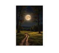 ZOZO HOUSE Dirt Path in The Field at Night Poster Decoration 20 x 30 Inches (50 x 75 cm)