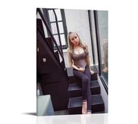 ZOZO HOUSE Model Girl Sitting on The Stairs Canvas 12 x 18 Inches (30 x 45 cm)