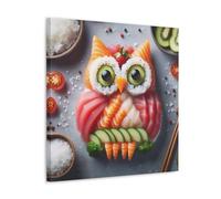 ZOZO HOUSE Owl Made of Fish, Meat And Fruit Canvas 20 x 20 Inch (50 x 50 cm)