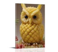 ZOZO HOUSE Pineapple Carved Owl Poster Decoration 08 x 12 Inch (20 x 30 cm)