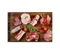ZOZO HOUSE Sausage-bacon-meat-tomatoes-kolbasa-salo-bekon-pomidory-oliv poster decoration 08 x 12 inches (20 x 30 cm)