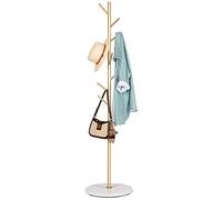 ZOZOE Metal Coat Rack Freestanding, Golden Coat Racks with Heavy Duty Natural Marble Base, Modern Stable Coat Tree Stand with 8 Hooks, Coat Tree Hanger Stand for Bags, Hats, Entryway, Office