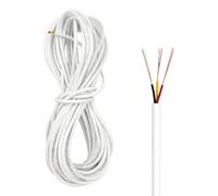 ZoZoMaiy 10 Meter Electrical Cable 3 Core Flex Cable 22AWG White Insulated Flexible Pvc Wire Diameter 3,8mm Cuttable Electric Wire High Temperature Resistance For Home Small Electrical Wiring