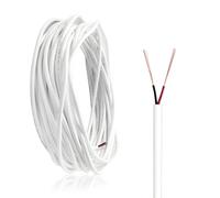 ZoZoMaiy 10m 2 Core PVC Flexible White Electrical Wire - 22AWG, 3.5mm Twin Cable, Cuttable, For Low Power Household Appliances