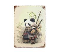 ZPAOWUFB Panda Baby Warrior PosterWall Decor Art Metal Tin Poster Modern Bar Decorations40x30cm