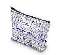 ZPB Sorority Makeup Bag 1920 Finer Woman Gifts Royal Blue & White Gifts Greek Sorority Gift Sorority Paraphernalia Zeta Dove Gifts (Blue Thank You UK)