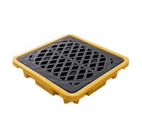 ZPBLWT Drum Containment Spill Pallet, Modular Spill Containment Pallet with Grating Polyethylene Leak Proof Base Oil drum Tray for Spill Control, Easy to Disassemble