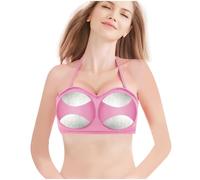 ZPBLWT Electric Bust Massager, Breast Enlargement Machine, 3 Gears Heating Home Chest Breast Bra, Breast Massager for Breast Growth Anti Sagging Machine, Pink