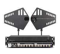 ZPBLWT UHF Wireless Microphone Signal Booster, UHF Antenna Distribution System, 2 Active Directional Antennas, 400-950MHz Frequency Range, 31 level Gain Adjustable