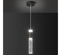 ZPBSJ Modern Black Gold Pendant Lights Kitchen Island,LED Pendant Light Fixtures Bubble Crystal Pendant Light, Pendant Lighting for Kitchen Island Dining Room (1-Pack)