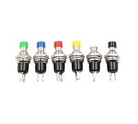 ZPC1CS81 10Pcs Mini Micro DIY 7mm Thread 2 Pins Momentary Push Button Switch Red Black White Blue Yellow Green Lockless Self-rest ON/OFF