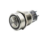 ZPC1CS81 16MM 19MM Metal Sound-light Buzzer Waterproof High Decibel Warning Light 12V 24V Intermittent Alarm Stainless Steel