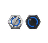 ZPC1CS81 19/22MM Self-return Momentary Self-locking Fixation Waterproof DPDT Metal Selector Knob Rotary Switch 2 3 Position with LED Lamp