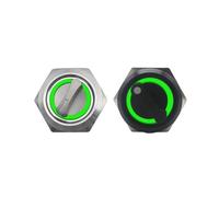 ZPC1CS81 19/22MM Self-return Momentary Self-locking Fixation Waterproof DPDT Metal Selector Knob Rotary Switch 2 3 Position with LED Lamp