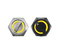 ZPC1CS81 19/22MM Self-return Momentary Self-locking Fixation Waterproof DPDT Metal Selector Knob Rotary Switch 2 3 Position with LED Lamp