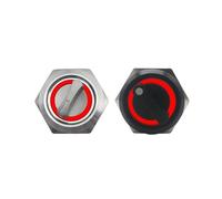 ZPC1CS81 19/22MM Self-return Momentary Self-locking Fixation Waterproof DPDT Metal Selector Knob Rotary Switch 2 3 Position with LED Lamp