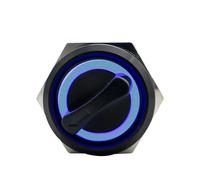 ZPC1CS81 19MM Self-return Momentary Self-locking Fixation Waterproof DPDT Metal Selector Knob Rotary Switch 2 3 Position with LED Lamp
