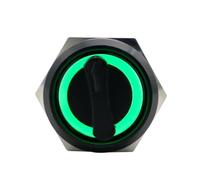 ZPC1CS81 19MM Self-return Momentary Self-locking Fixation Waterproof DPDT Metal Selector Knob Rotary Switch 2 3 Position with LED Lamp