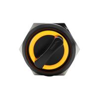 ZPC1CS81 19MM Self-return Momentary Self-locking Fixation Waterproof DPDT Metal Selector Knob Rotary Switch 2 3 Position with LED Lamp